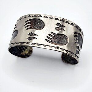 Vintage Bell Trading Post Bear and Dear Tracks Cuff Bracelet